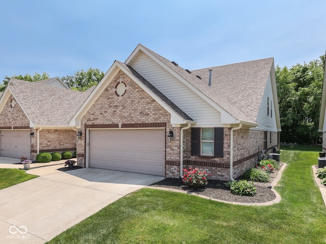 5351 Abbington Ave, Plainfield, IN 46168 - ranch-style house featuring brick siding, an attached garage, driveway, and a shingled roof