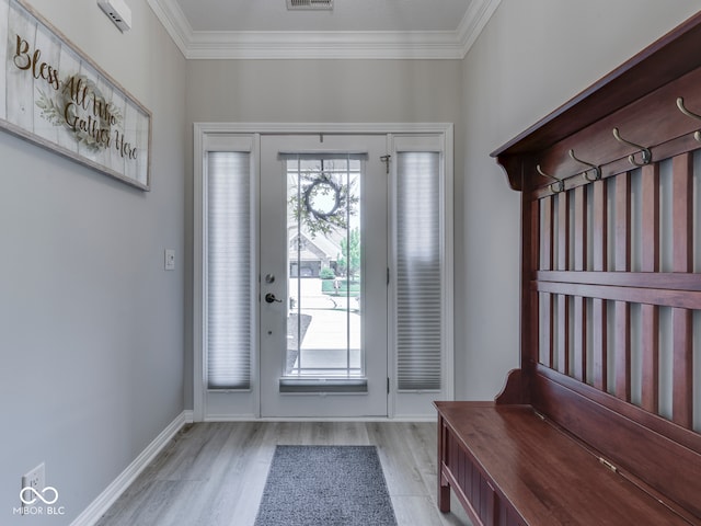 5351 Abbington Ave, Plainfield, IN 46168 - foyer entrance with ornamental molding and light wood-style floors