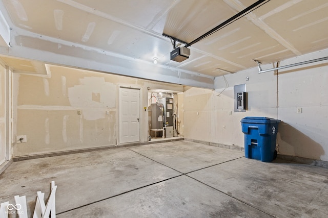 1903 Windy Hill Ln, Indianapolis, IN 46239 - garage with a garage door opener, electric panel, and water heater