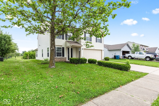 1903 Windy Hill Ln, Indianapolis, IN 46239 - view of front of property with a garage, a front yard, and driveway