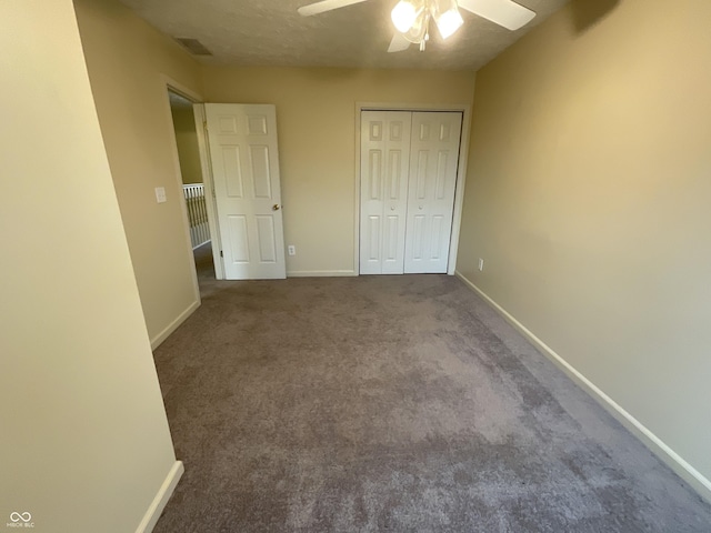 2853 S Walnut Street Pike, Bloomington, IN 47401 - unfurnished bedroom with carpet flooring, a closet, and ceiling fan