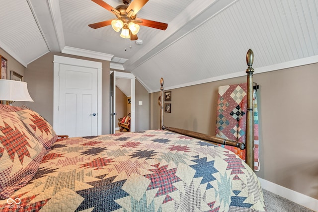 900 W Busby St, Lebanon, IN 46052 - carpeted bedroom with lofted ceiling and ceiling fan