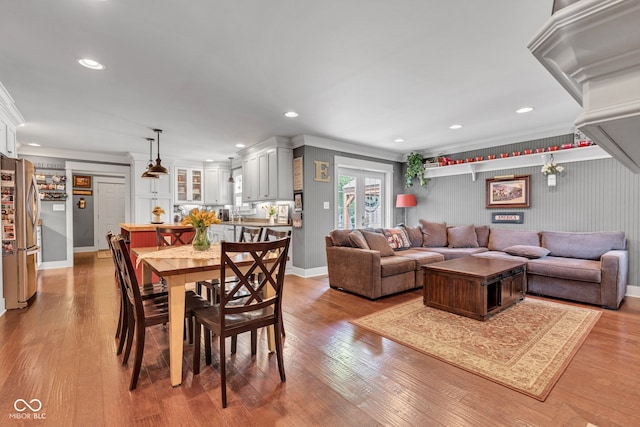 900 W Busby St, Lebanon, IN 46052 - dining room with crown molding, recessed lighting, and light wood-style floors
