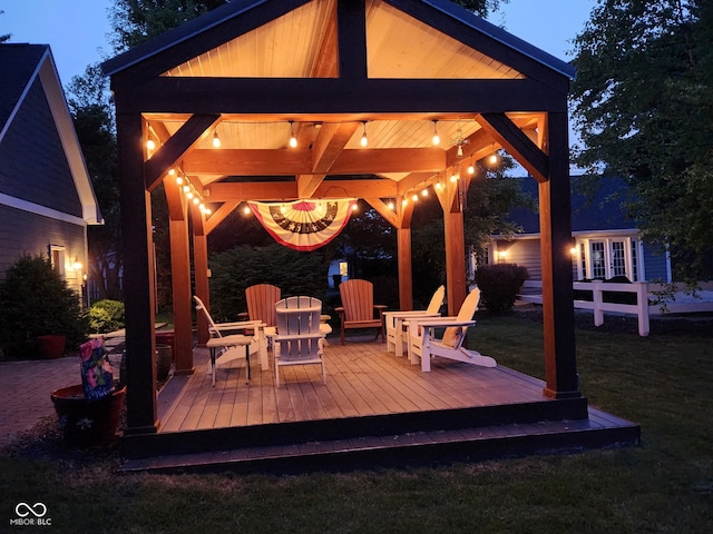 900 W Busby St, Lebanon, IN 46052 - wooden terrace featuring a gazebo and a yard