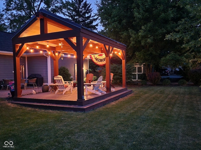 900 W Busby St, Lebanon, IN 46052 - wooden terrace with a lawn and a gazebo