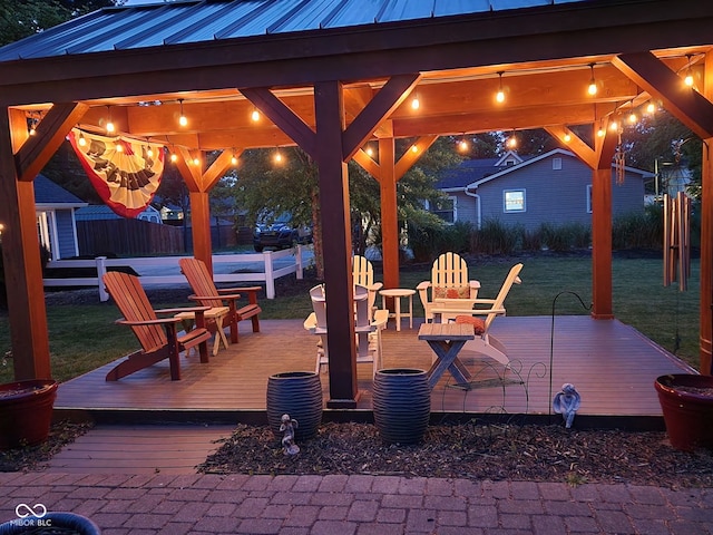 900 W Busby St, Lebanon, IN 46052 - view of patio / terrace featuring a gazebo and a wooden deck