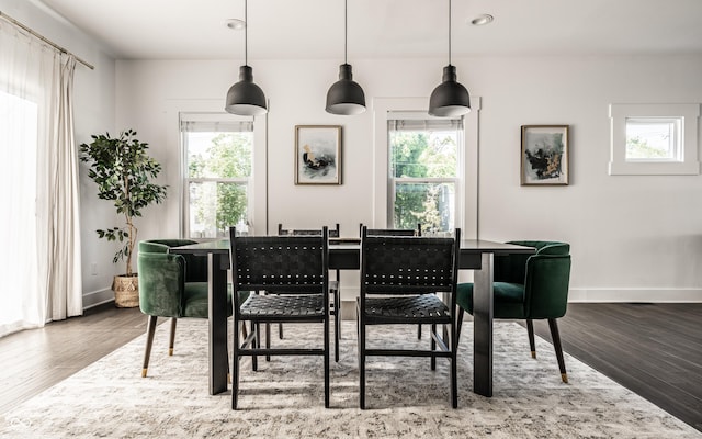 805 N Temple Ave, Indianapolis, IN 46201 - dining area with wood finished floors and recessed lighting