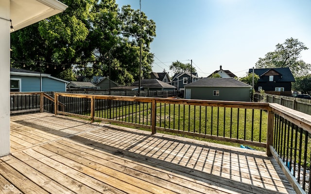 805 N Temple Ave, Indianapolis, IN 46201 - wooden deck with a fenced backyard and a residential view