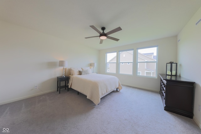 640 Axford Bay Dr, Westfield, IN 46074 - bedroom featuring baseboards, light colored carpet, and a ceiling fan