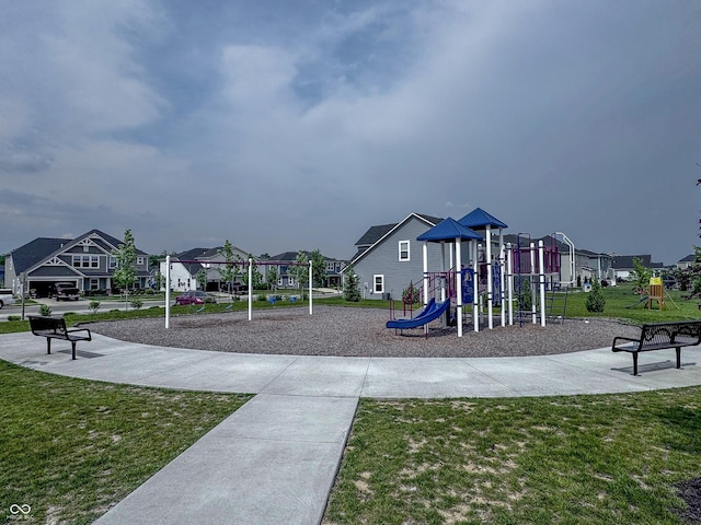 640 Axford Bay Dr, Westfield, IN 46074 - community jungle gym featuring a residential view and a lawn
