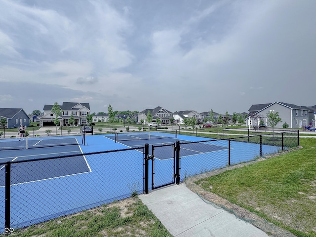 640 Axford Bay Dr, Westfield, IN 46074 - view of tennis court featuring a residential view and a gate