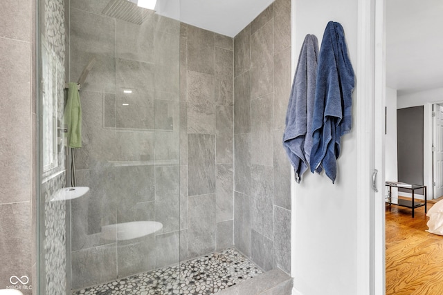 1618 Villa Ave, Indianapolis, IN 46203 - full bathroom with tiled shower and wood finished floors