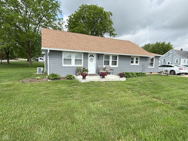 260 S 250 W, Greenfield, IN 46140 - view of front of property with a front lawn, a shingled roof, and central air condition unit