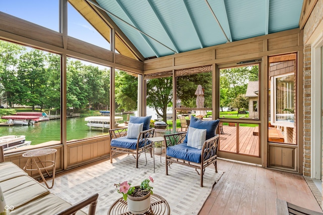 103 Gettysburg, Coatesville, IN 46121 - sunroom featuring a water view and healthy amount of natural light