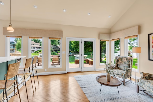 103 Gettysburg, Coatesville, IN 46121 - living room with light wood-style flooring, recessed lighting, and vaulted ceiling
