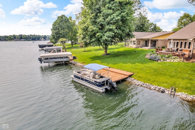 103 Gettysburg, Coatesville, IN 46121 - dock area with a water view, a lawn, and boat lift