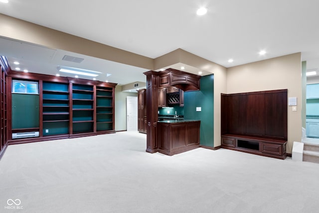 11036 Ravenna Way, Indianapolis, IN 46236 - kitchen with open floor plan, carpet floors, recessed lighting, and baseboards