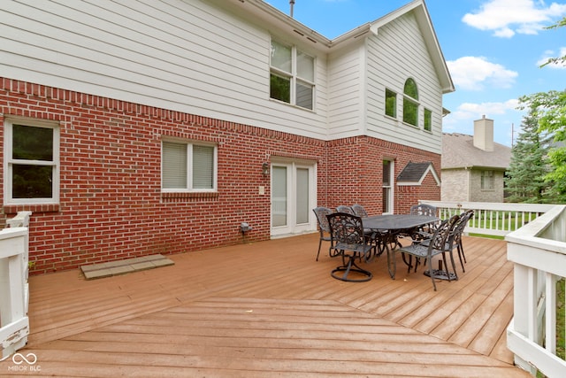 11036 Ravenna Way, Indianapolis, IN 46236 - wooden terrace with outdoor dining space