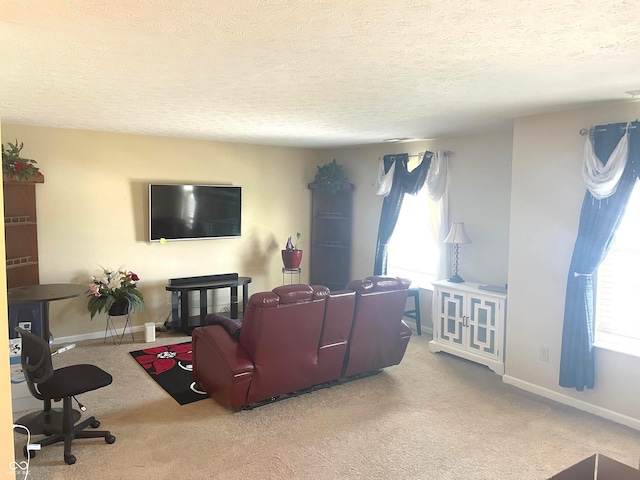 2253 Jaybird Dr, Greenfield, IN 46140 - living area with carpet and a textured ceiling