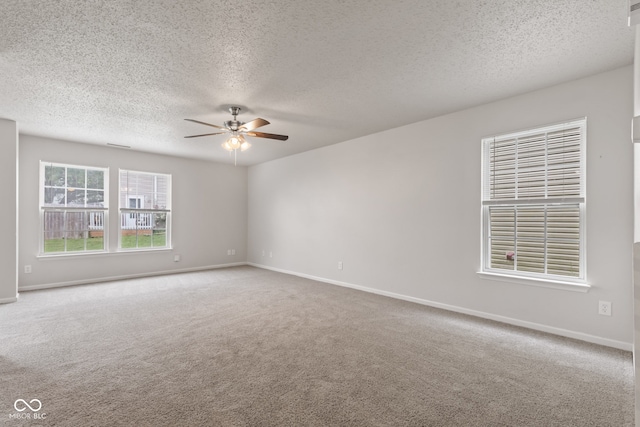 2270 Collins Way, Greenfield, IN 46140 - unfurnished room with a textured ceiling, ceiling fan, and carpet floors