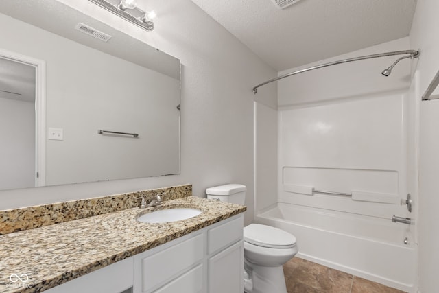 2270 Collins Way, Greenfield, IN 46140 - full bath with vanity, shower / bathtub combination, and a textured ceiling