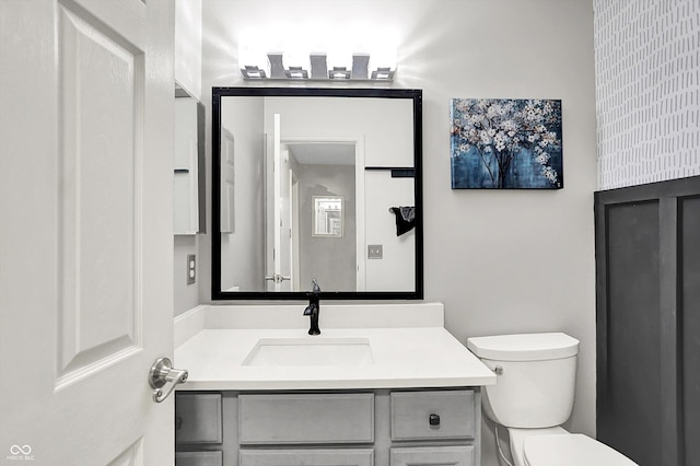 1264 Black Oak Dr, Greenwood, IN 46143 - half bathroom with vanity and toilet