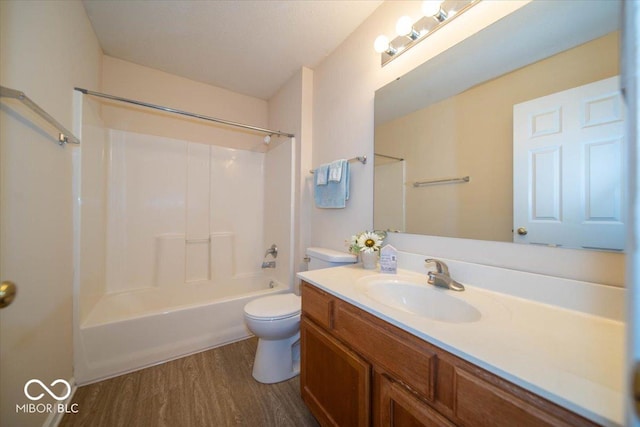 8410 Hague Rd Unit 5, Indianapolis, IN 46256 - bathroom with wood finished floors, vanity, and shower / bath combination