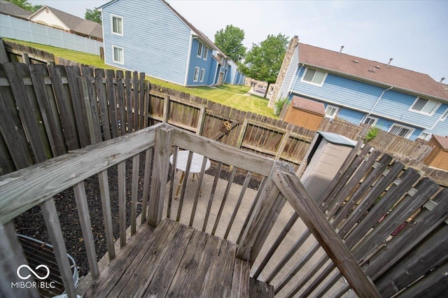 8410 Hague Rd Unit 5, Indianapolis, IN 46256 - wooden deck featuring a fenced backyard and a residential view