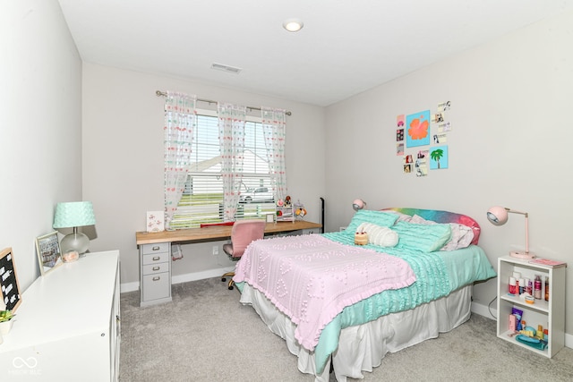 8263 Bryce Blvd, Pendleton, IN 46064 - bedroom with light carpet, a desk, and baseboards