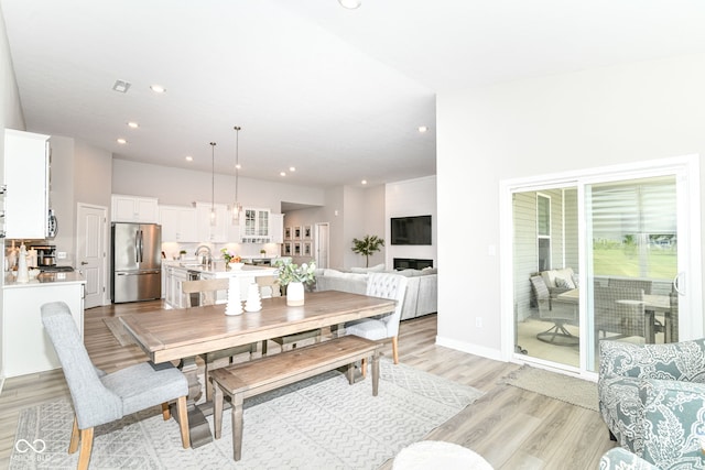 8263 Bryce Blvd, Pendleton, IN 46064 - dining area featuring light wood finished floors and recessed lighting