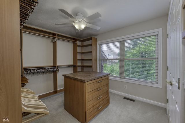 2553 Forest Hills Blvd, Greenwood, IN 46143 - spacious closet featuring ceiling fan and light carpet