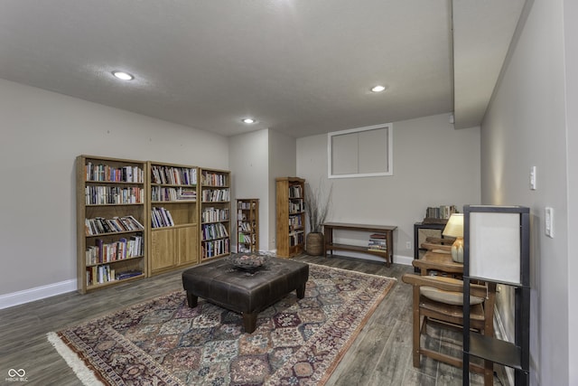 2553 Forest Hills Blvd, Greenwood, IN 46143 - living area featuring wood finished floors, baseboards, and recessed lighting