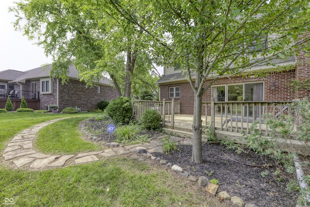 2553 Forest Hills Blvd, Greenwood, IN 46143 - view of green lawn with a deck
