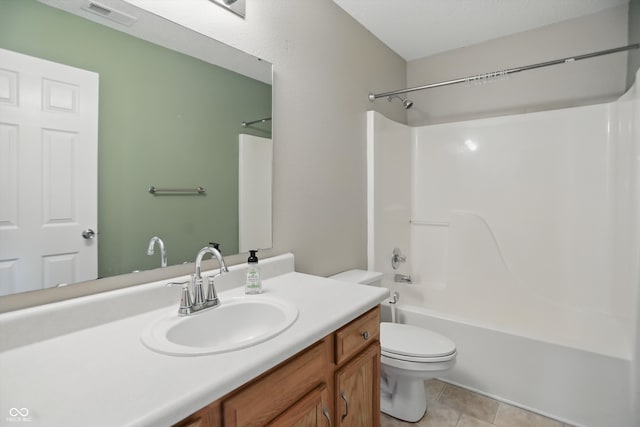 15523 Follow Dr, Noblesville, IN 46060 - full bath with vanity, toilet, shower / tub combination, and tile patterned flooring