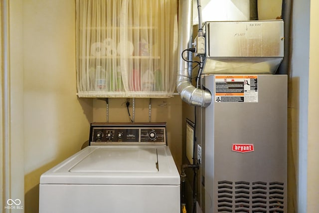 623 Circle Ct, Whiteland, IN 46184 - washroom featuring washer / dryer and heating unit