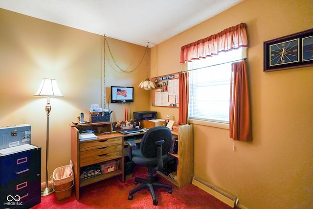 623 Circle Ct, Whiteland, IN 46184 - home office with carpet flooring and baseboard heating
