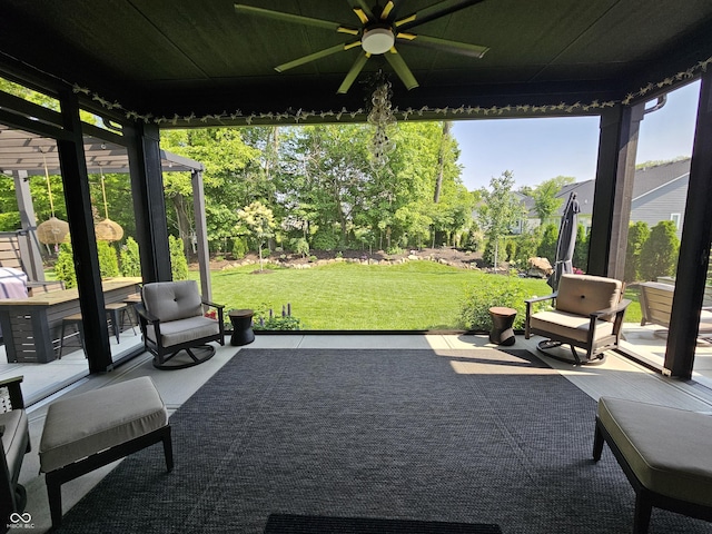 5686 Ellie Ct, Noblesville, IN 46062 - view of patio / terrace with a ceiling fan