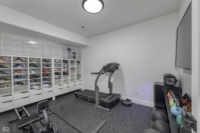 8695 Morgan Dr, Fishers, IN 46038 - exercise area featuring baseboards
