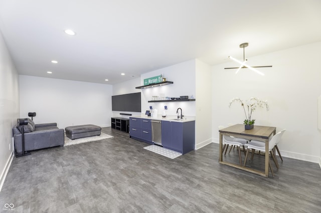 8695 Morgan Dr, Fishers, IN 46038 - living room with baseboards and recessed lighting