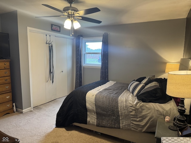 800 N Walnut Hls, Crawfordsville, IN 47933 - bedroom featuring carpet, a closet, and ceiling fan
