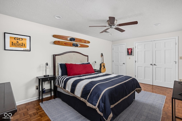 8133 Lower Bay Ln, Indianapolis, IN 46236 - bedroom featuring a textured ceiling and a ceiling fan