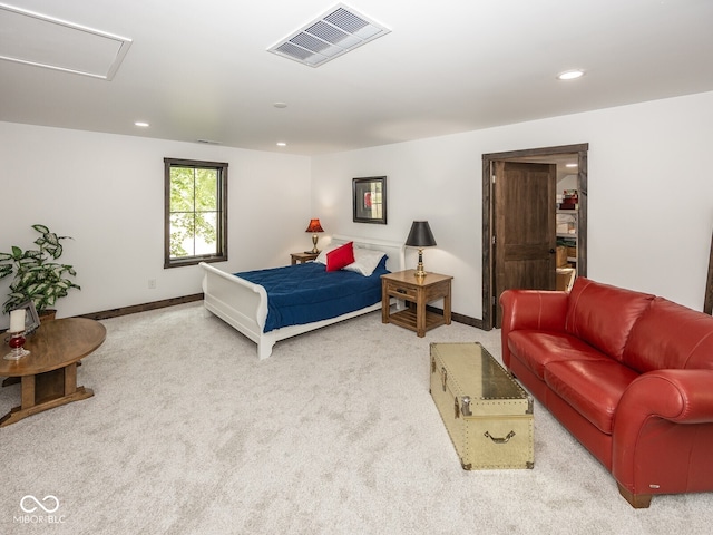 2004 Layton Rd, Anderson, IN 46011 - carpeted bedroom featuring recessed lighting, baseboards, and attic access
