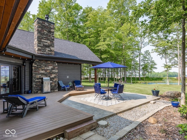 2004 Layton Rd, Anderson, IN 46011 - view of patio / terrace with a deck with water view and outdoor dining area