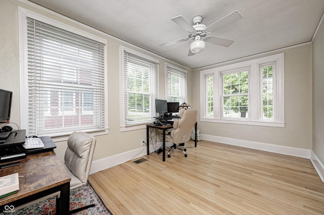 8436 E 56th St, Indianapolis, IN 46216 - home office with wood finished floors and a ceiling fan