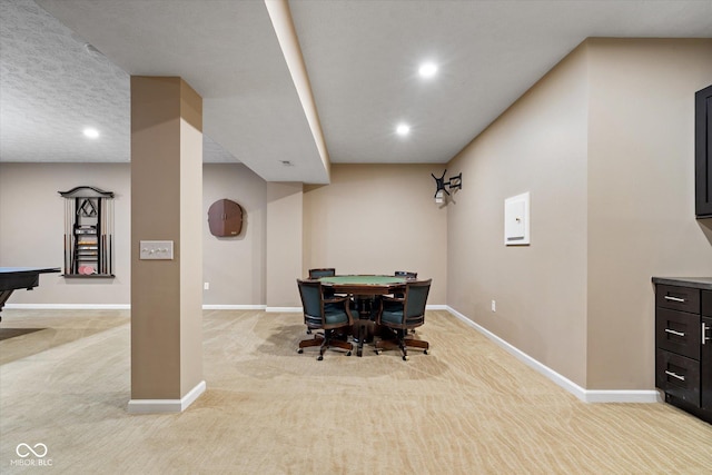 15515 Alameda Pl, Westfield, IN 46074 - dining space featuring light colored carpet, recessed lighting, and baseboards
