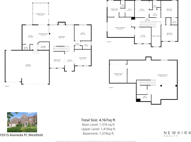 15515 Alameda Pl, Westfield, IN 46074 - floor plan / room layout