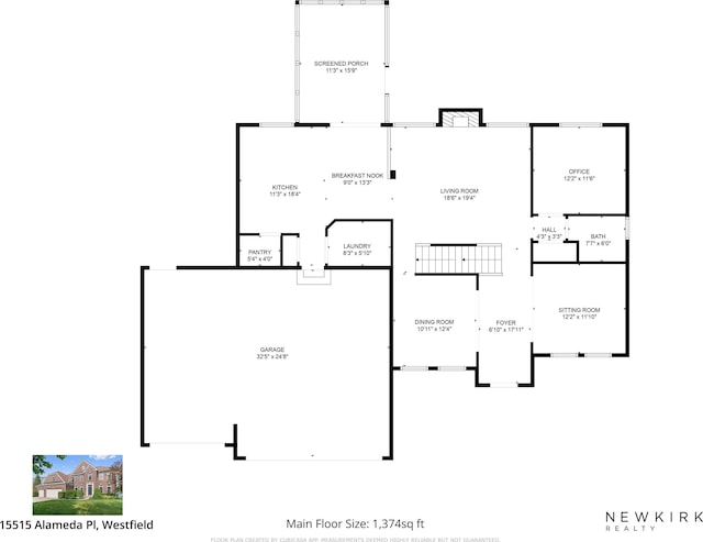 15515 Alameda Pl, Westfield, IN 46074 - floor plan / room layout
