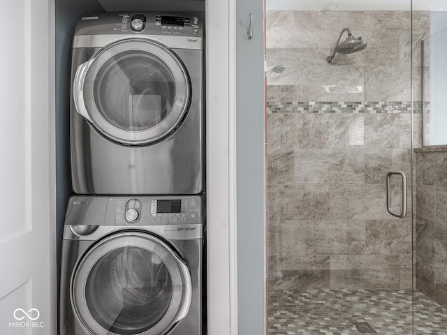 4455 Central Ave, Indianapolis, IN 46205 - laundry room with estacked washer and dryer