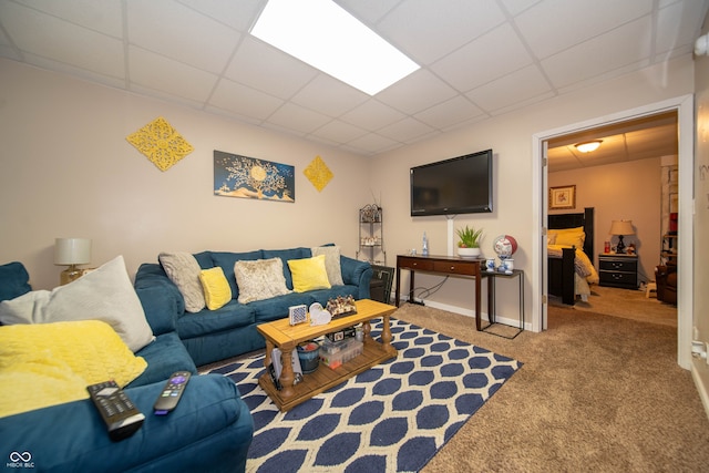 1145 Forest Commons Dr, Avon, IN 46123 - living room with carpet and a paneled ceiling