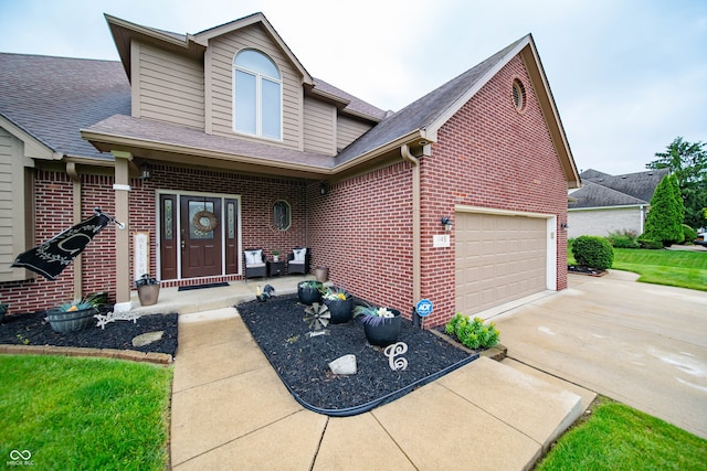 1145 Forest Commons Dr, Avon, IN 46123 - traditional home with brick siding, concrete driveway, a garage, and a shingled roof